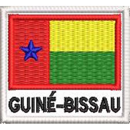 Patch Bordado Bandeira Guiné Bissau 4,5x5 cm Cód.BDN196