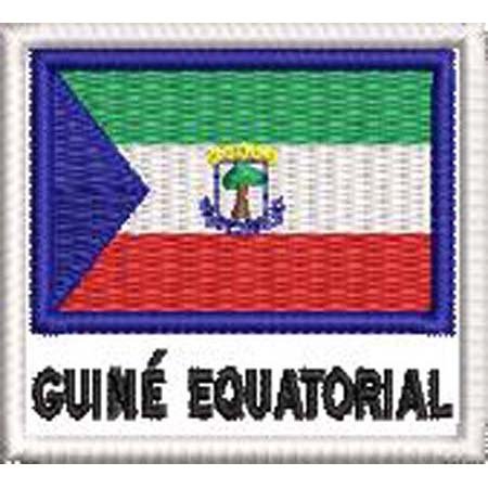 Patch Bordado Bandeira Guiné Equatorial 4,5x5 cm Cód.BDN198