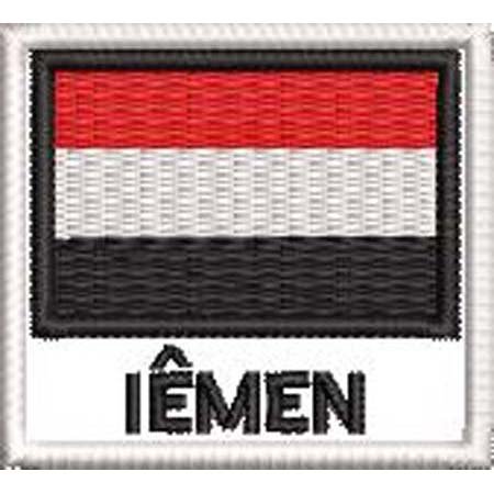 Patch Bordado Bandeira Iêmen 4,5x5 cm Cód.BDN199