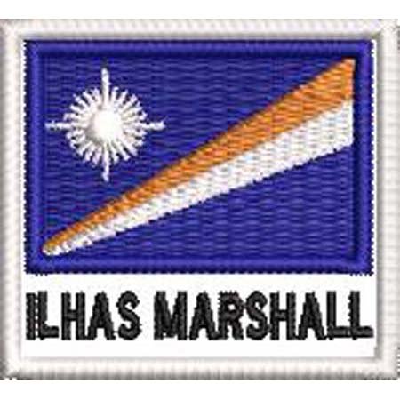 Patch Bordado Bandeira Ilhas Marshall 4,5x5 cm Cód.BDN200