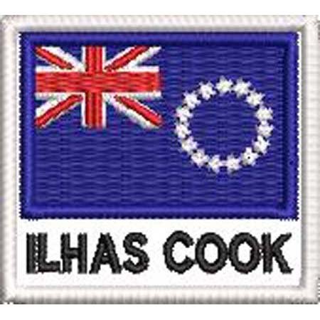 Patch Bordado Bandeira Ilhas Cook 4,5x5 cm Cód.BDN201