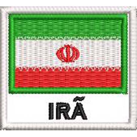 Patch Bordado Bandeira Irã 4,5x5 cm Cód.BDN203