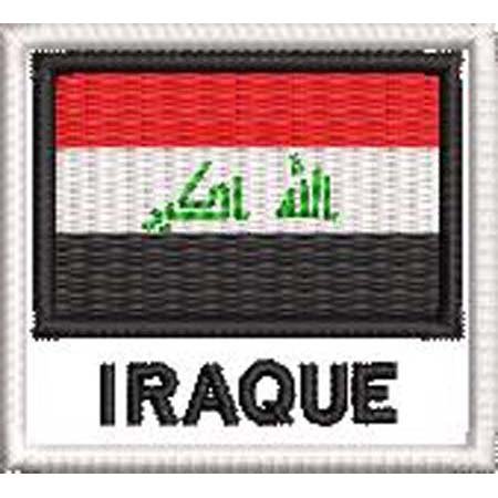 Patch Bordado Bandeira Iraque 4,5x5 cm Cód.BDN204