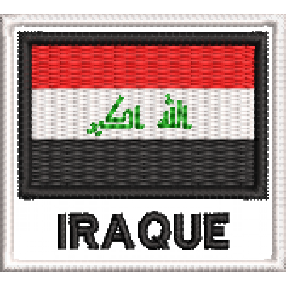 Bandeira do Iraque Patch Bordado 7x5cm - Patches Militares Emborrachado e  Bordados