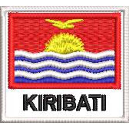 Patch Bordado Bandeira Kiribati 4,5x5 cm Cód.BDN205
