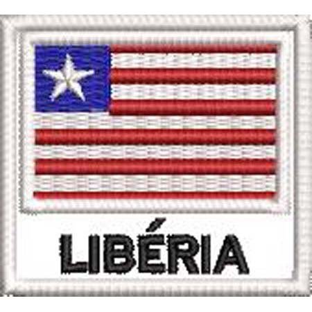 Patch Bordado Bandeira Libéria 4,5x5 cm Cód.BDN207
