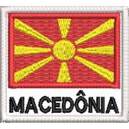 Patch Bordado Bandeira Macedônia 4,5x5 cm Cód.BDN208