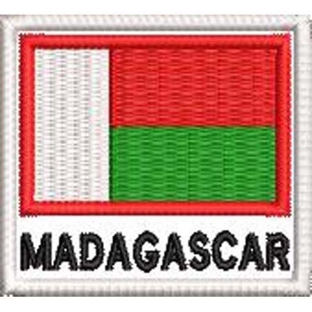 Patch Bordado Bandeira Madagascar 4,5x5 cm Cód.BDN209