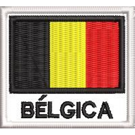 Patch Bordado Bandeira Bélgica 4,5x5 cm Cód.BDN21