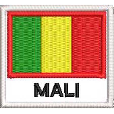 Patch Bordado Bandeira Mali 4,5x5 cm Cód.BDN212