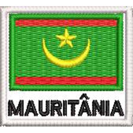 Patch Bordado Bandeira Mauritânia 4,5x5 cm Cód.BDN213