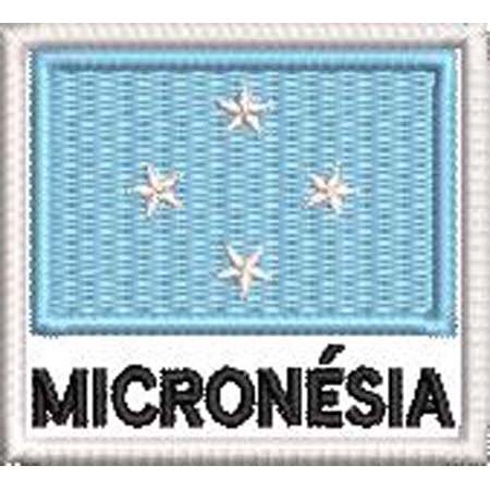 Patch Bordado Bandeira Micronésia 4,5x5 cm Cód.BDN214
