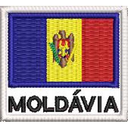 Patch Bordado Bandeira Moldávia 4,5x5 cm Cód.BDN215