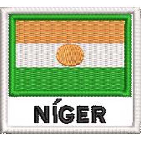 Patch Bordado Bandeira Níger 4,5x5 cm Cód.BDN217