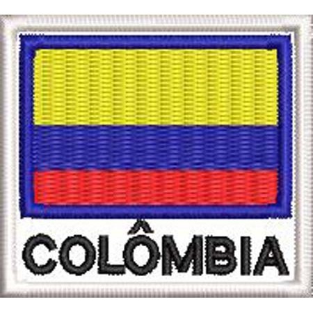 Patch Bordado Bandeira Colômbia 4,5x5 cm Cód.BDN22