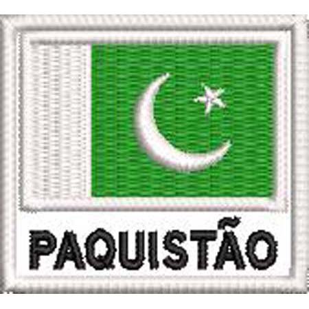 Patch Bordado Bandeira Paquistão 4,5x5 cm Cód.BDN221