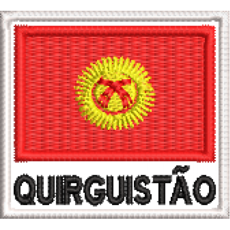 Patch Bordado Bandeira Quirguistão 4,5x5 cm Cód.BDN222