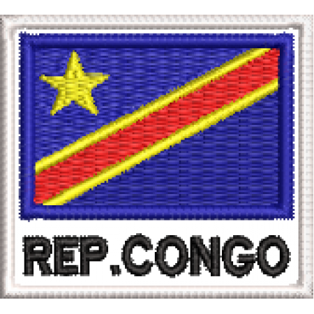 Patch Bordado Bandeira República Democrática do Congo 4,5x5 cm Cód.BDN224