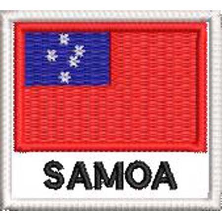 Patch Bordado Bandeira Samoa 4,5x5 cm Cód.BDN225