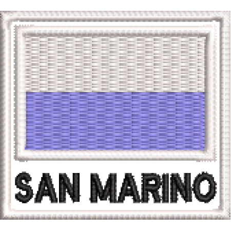 Patch Bordado Bandeira San Marino 4,5x5 cm Cód.BDN226