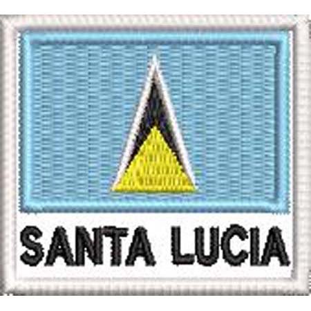 Patch Bordado Bandeira Santa Lucia 4,5x5 cm Cód.BDN227
