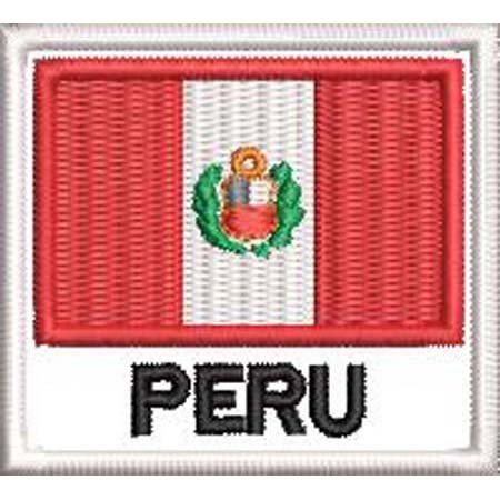 Patch Bordado Bandeira Peru 4,5x5 cm Cód.BDN23