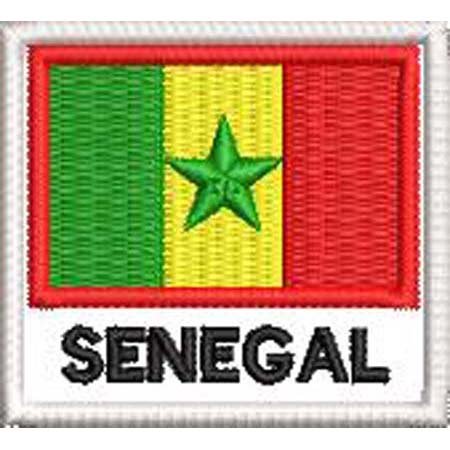Patch Bordado Bandeira Senegal 4,5x5 cm Cód.BDN230