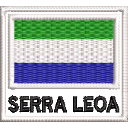 Patch Bordado Bandeira Serra Leoa 4,5x5 cm Cód.BDN231