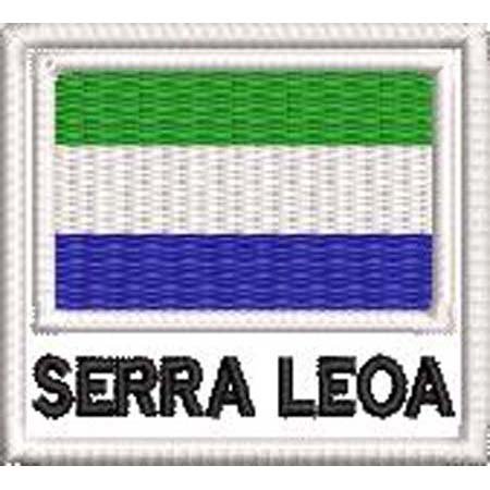 Patch Bordado Bandeira Serra Leoa 4,5x5 cm Cód.BDN231