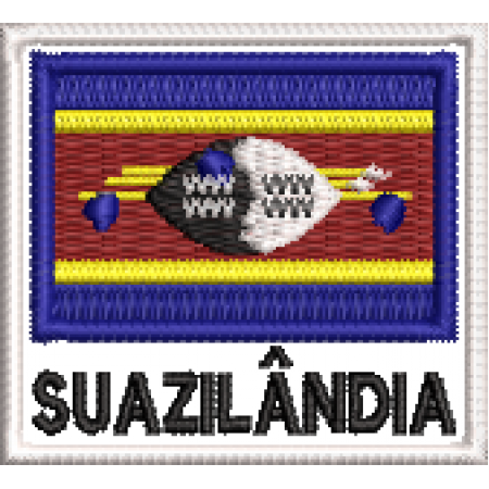 Patch Bordado Bandeira Suazilândia 4,5x5 cm Cód.BDN235