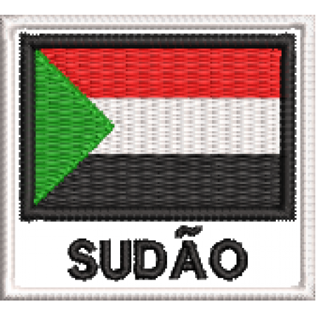 Patch Bordado Bandeira Sudão 4,5x5 cm Cód.BDN236