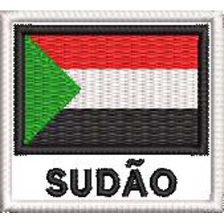 Patch Bordado Bandeira Sudão 4,5x5 cm Cód.BDN236
