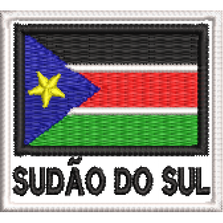 Patch Bordado Bandeira Sudão do Sul 4,5x5 cm Cód.BDN237