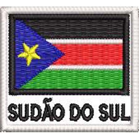 Patch Bordado Bandeira Sudão do Sul 4,5x5 cm Cód.BDN237