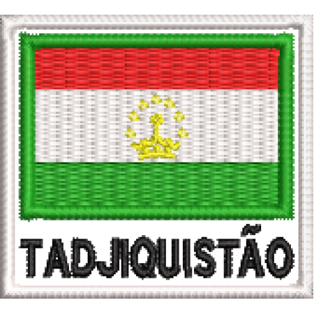 Patch Bordado Bandeira Tadjiquistão 4,5x5 cm Cód.BDN238