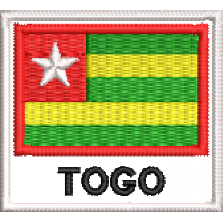 Patch Bordado Bandeira Togo 4,5x5 cm Cód.BDN239