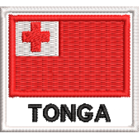 Patch Bordado Bandeira Tonga 4,5x5 cm Cód.BDN240