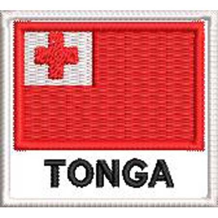 Patch Bordado Bandeira Tonga 4,5x5 cm Cód.BDN240