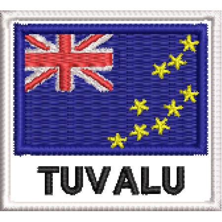 Patch Bordado Bandeira Tuvalu 4,5x5 cm Cód.BDN241