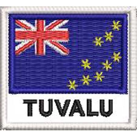 Patch Bordado Bandeira Tuvalu 4,5x5 cm Cód.BDN241