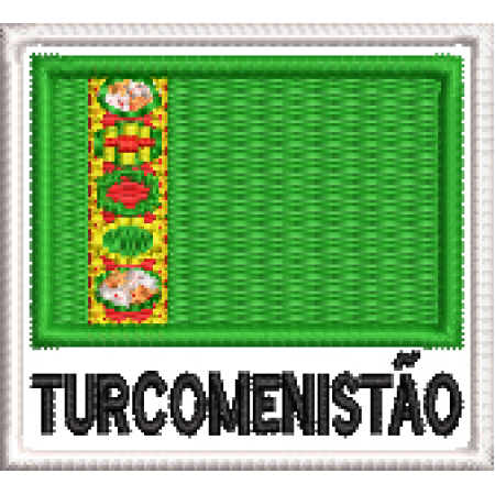 Patch Bordado Bandeira Turcomenistão 4,5x5 cm Cód.BDN243
