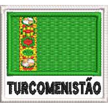 Patch Bordado Bandeira Turcomenistão 4,5x5 cm Cód.BDN243