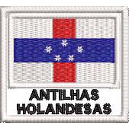 Patch Bordado Bandeira Antilhas Holandesas 4,5x5 cm Cód.BDN246
