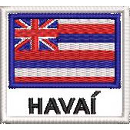 Patch Bordado Bandeira Havaí 4,5x5 cm Cód.BDN248