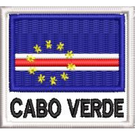 Patch Bordado Bandeira Cabo Verde 4,5x5 cm Cód.BDN26