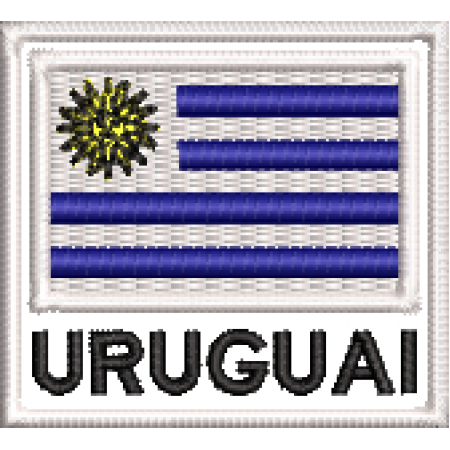 Patch Bordado Bandeira Uruguai 4,5x5 cm Cód.BDN3