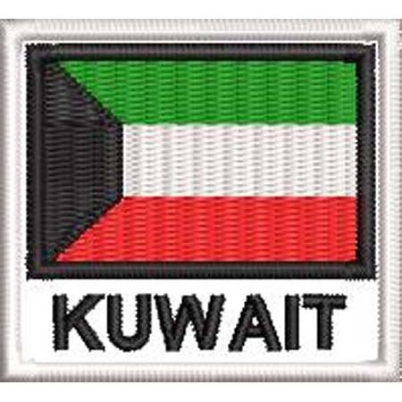 Patch Bordado Bandeira Kuwait 4,5x5 cm Cód.BDN30