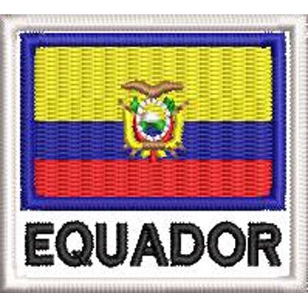 Patch Bordado Bandeira Equador 4,5x5cm Cód.BDN37