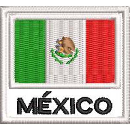 Patch Bordado Bandeira México 4,5x5 cm Cód.BDN38