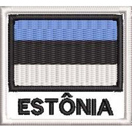 Patch Bordado Bandeira Estônia 4,5x5 cm Cód.BDN40